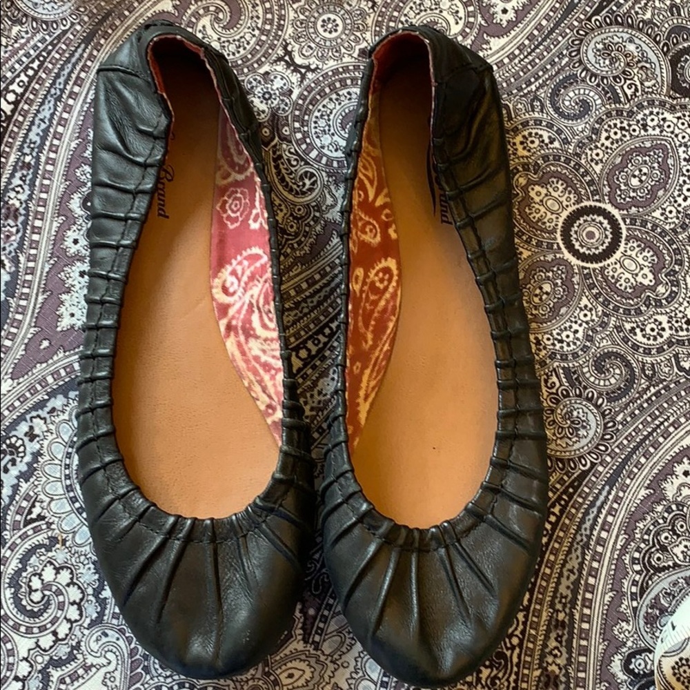 Lucky Brand Leather Flats Black 10 M